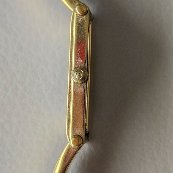 GUCCI Watches 1500L Gold Black Dial Plated Gold Quartz Analog Display Women - Picture 5 of 6